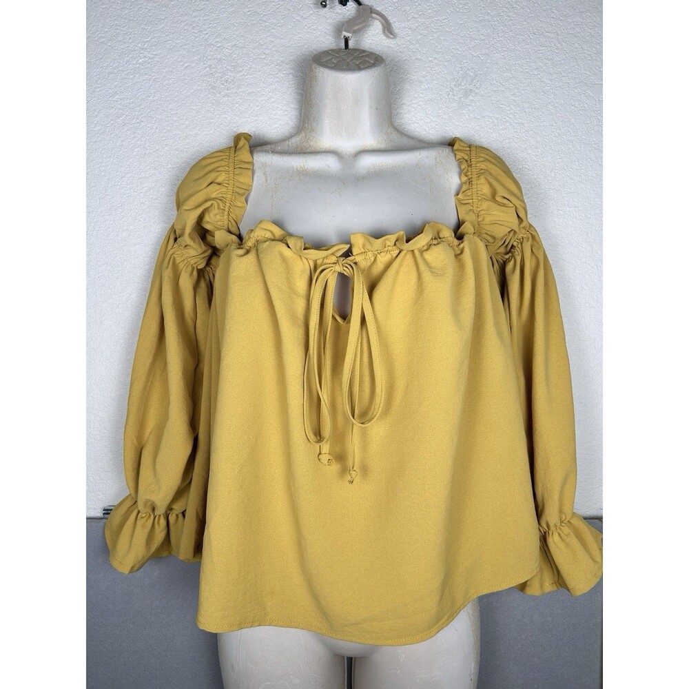 Elophie Studios castlecore off the shoulder poet sleeve peasant top Sz M